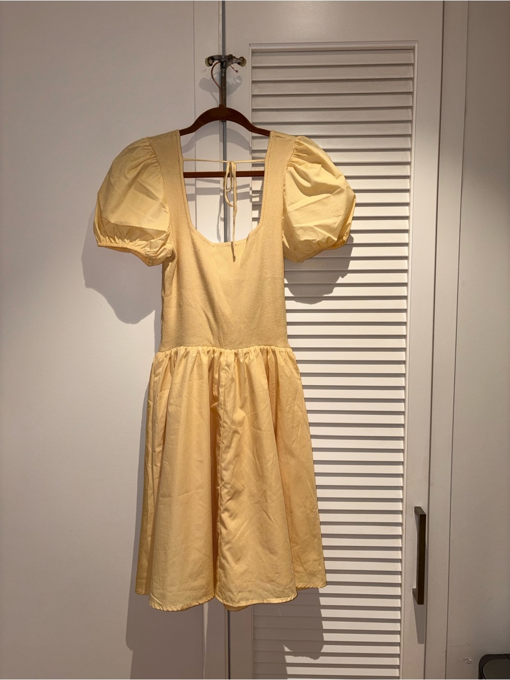And Now This Yellow Puff-Sleeve Dress